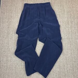 🖤 Dana Buchman Elements | Size 6 Petite | 100% Silk Navy Pleated Trousers